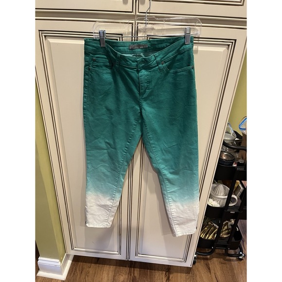 Prana Jeans Womens Size 8/29  Green Faded  ‎ Slim Straight Mid Rise Ankle - Picture 1 of 6